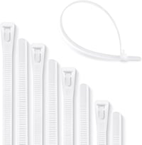 Meccion Újrafelhasználható Kábeltartó 100 db UV-álló Fehér Nylon 250mm 1