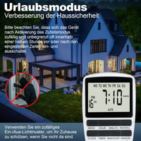 MECHEER 24 órás digitális időzítő aljzat, 16 program, LCD kijelző, heti időzítő kapcsoló 6