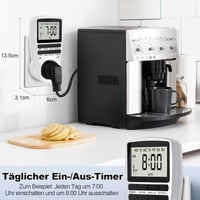 MECHEER 24 órás digitális időzítő aljzat, 16 program, LCD kijelző, heti időzítő kapcsoló 4