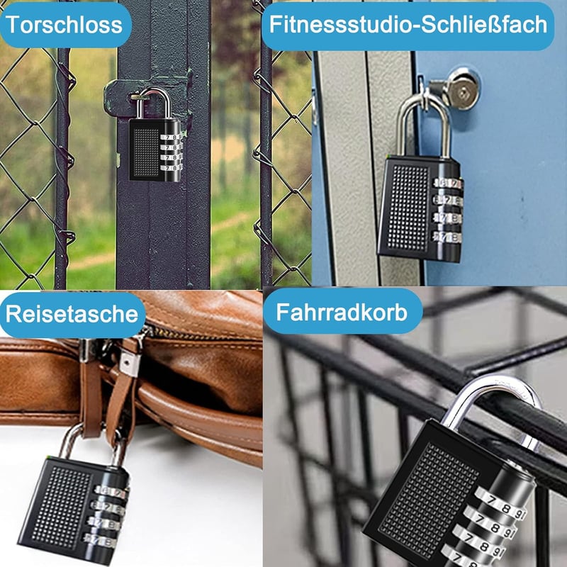 MECHEER 4 számjegyes kombinációs lakat 2 db, időjárásálló poggyászzár szekrényhez, ajtóhoz, számkódos zár