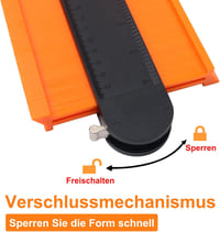 MECHEER Kontúrmérő Eszköz 25 cm Zárható - Profilmásoló Sablon Laminált Padlóhoz, Szőnyeghez, Fához - Asztalos Jelölő Szerszám Férfiaknak 3