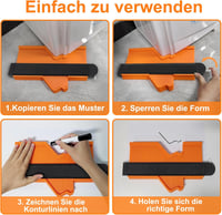 MECHEER Kontúrmérő Eszköz 25 cm Zárható - Profilmásoló Sablon Laminált Padlóhoz, Szőnyeghez, Fához - Asztalos Jelölő Szerszám Férfiaknak 4