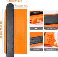 MECHEER Kontúrmérő Eszköz 25 cm Zárható - Profilmásoló Sablon Laminált Padlóhoz, Szőnyeghez, Fához - Asztalos Jelölő Szerszám Férfiaknak 2