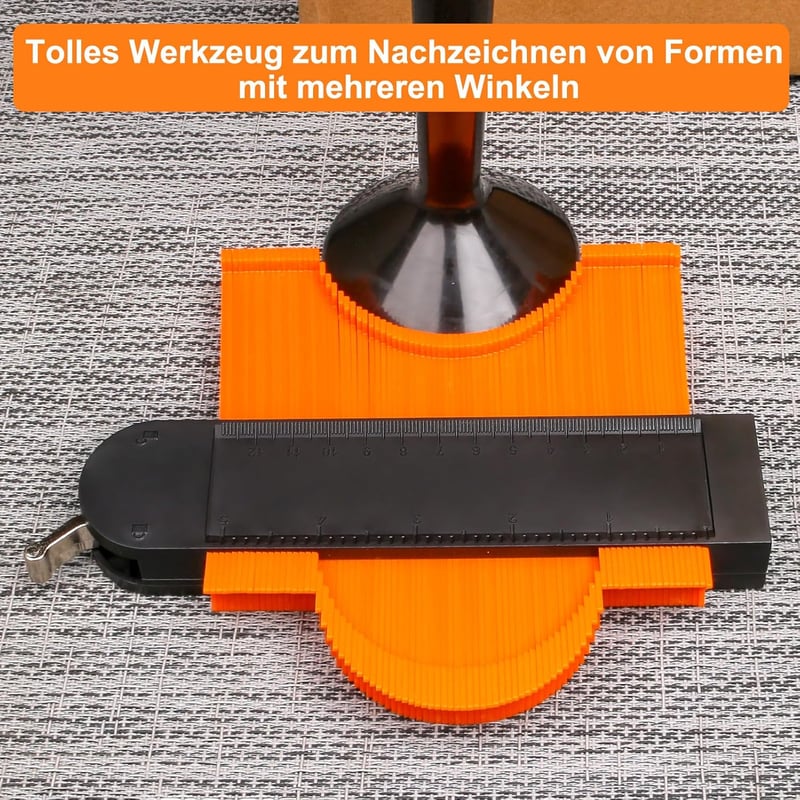 MECHEER Kontúrmérő Készlet Zárral 25+12 cm - Profilmásoló Sablon Laminált Padlóhoz, Szőnyeghez, Fához - Asztalos Jelölő Eszköz Férfiaknak