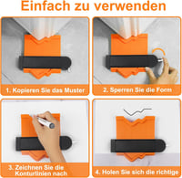MECHEER Kontúrmérő Készlet Zárral 25+12 cm - Profilmásoló Sablon Laminált Padlóhoz, Szőnyeghez, Fához - Asztalos Jelölő Eszköz Férfiaknak 4