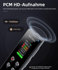 Digitálny diktafón MECHEN 128 GB, nahrávanie jedným dotykom, prenosný hlasový záznamník 3