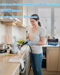 mecmic Hordozható Gőztisztító 2500W 120°C Gyors Felmelegítés 1.6L Tartály 2