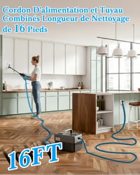 mecmic Hordozható Gőztisztító 2500W 120°C Gyors Felmelegítés 1.6L Tartály 5