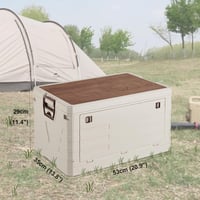 MECOLOR 55L Összecsukható Tárolódoboz Tetővel, Stackelhető Autó Rendszereződoboz Kerthez Piknikhez - Box-M 2