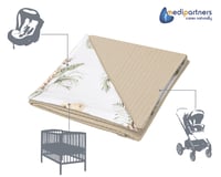 Medi Partners Babydecke mekana dječja dekica za novorođenčad 75x100 cm, 100% pamuk, safari siva waffle uzorak, za krevetić i kolica 5