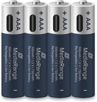 MediaRange USB-C Li-Ion újratölthető AAA mikro elem 1,5V 500mAh - 4 db 1