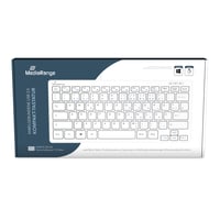 Káblová kompaktná klávesnica MediaRange, 78 ultratenkých kláves, nemecké rozloženie QWERTZ, USB 2.0 Plug & Play, biela, vodoodolná 6