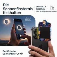 Medical King Slnečné okuliare na zatmenie slnka 12 ks – Certifikovaná súprava okuliarov na pozorovanie zatmenia slnka podľa noriem ISO 12312-2 a CE, vrátane 2 filtrov na smartfón, na priame pozorovanie 4