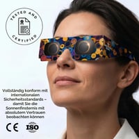 Medical King Slnečné okuliare na zatmenie slnka 12 ks – Certifikovaná súprava okuliarov na pozorovanie zatmenia slnka podľa noriem ISO 12312-2 a CE, vrátane 2 filtrov na smartfón, na priame pozorovanie 3