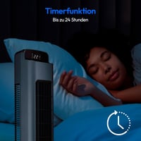Ventilator tip turn MEDION P15 TF cu telecomandă, 5 trepte de viteză, mod silențios de noapte, 45 W, oscilație 80°, afișaj LED, MD10809, antracit 4