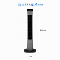 Ventilator tip turn MEDION P15 TF cu telecomandă, 5 trepte de viteză, mod silențios de noapte, 45 W, oscilație 80°, afișaj LED, MD10809, antracit 6