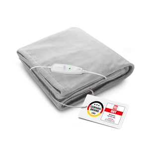 Pătură electrică încălzită Medisana HB 675 XXL, lavabilă, 4 trepte de temperatură, 200x150 cm, gri/gri închis, față-verso, cu oprire automată