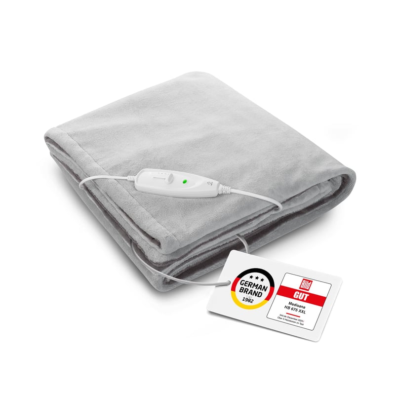 Pătură electrică Medisana HB 675 XXL, lavabilă, 4 trepte de temperatură - 200x150 cm - gri/gri închis
