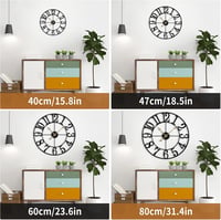 Mee 2ou Nagy Méretű Falióra - 60 cm Átmérőjű Csendes Analóg Óra Nappali, Hálószoba, Konyha Dekorációjához - Vintage Ipari Stílusú Fekete Szá 4