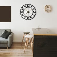 Mee 2ou Nagy Méretű Falióra - 60 cm Átmérőjű Csendes Analóg Óra Nappali, Hálószoba, Konyha Dekorációjához - Vintage Ipari Stílusú Fekete Szá 2