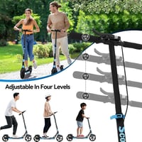 MEE GOO összecsukható roller felnőtteknek, 200mm kerekek, tárcsafék, fekete 5