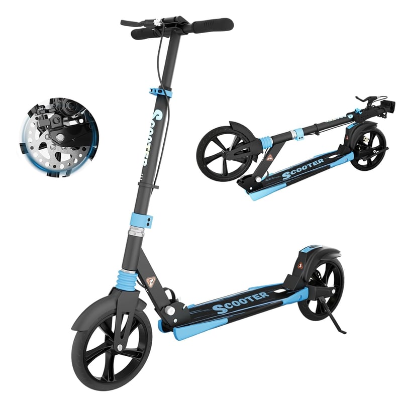 MEE GOO összecsukható roller felnőtteknek, 200mm kerekek, tárcsafék, fekete