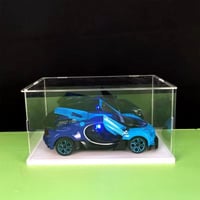 Vitrină din acril transparent MEEC cu fundal alb, montabilă pe tejghea, pentru figurine de acțiune, 55 x 45 x 40 cm 4