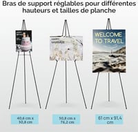 Set 6 șevalete metalice de expoziție MEEDEN, 63 inch, pliabile, cu geantă de transport, pentru pânze, panouri de nuntă, prezentări și afișe 4