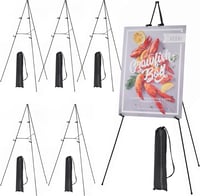 Set 6 șevalete metalice de expoziție MEEDEN, 63 inch, pliabile, cu geantă de transport, pentru pânze, panouri de nuntă, prezentări și afișe 1