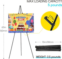 Set 6 șevalete metalice de expoziție MEEDEN, 63 inch, pliabile, cu geantă de transport, pentru pânze, panouri de nuntă, prezentări și afișe 3