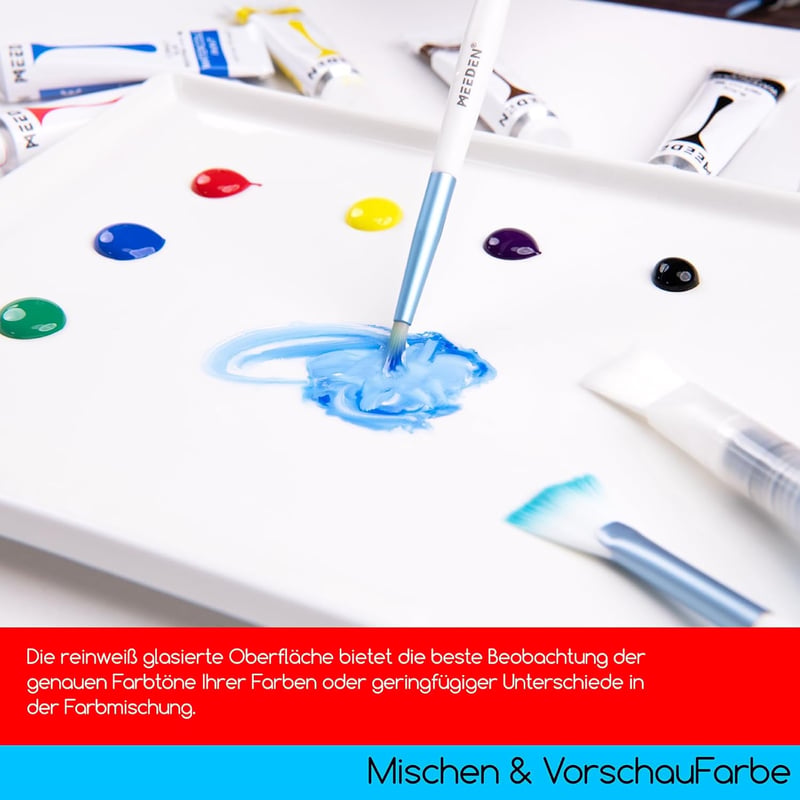 MEEDEN Kerámia Festőpaletta Vízfestékhez és Gouache Festéshez