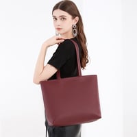 MEEGIRL női táska PU bőr shopper cipzárral és belső zsebbel munka iskolához 4
