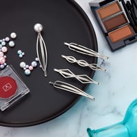 meekoo Agrafuri Geometrice de Păr Metalice 10 buc - Ornamente de Păr Minimaliste Argintii pentru Femei în 5 Stiluri Diferite, Accesorii de Păr Elegante 7