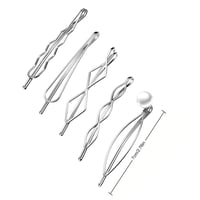meekoo Agrafuri Geometrice de Păr Metalice 10 buc - Ornamente de Păr Minimaliste Argintii pentru Femei în 5 Stiluri Diferite, Accesorii de Păr Elegante 2