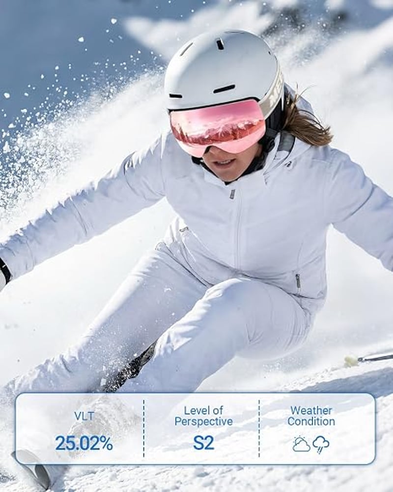Meeloog keret nélküli sí és snowboard símaszk OTG szemüveg alá páramentesítő UV400 védelemmel férfiaknak és nőknek