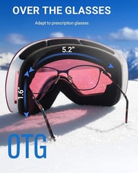 Meeloog keret nélküli sí és snowboard símaszk OTG szemüveg alá páramentesítő UV400 védelemmel férfiaknak és nőknek 7
