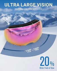 Meeloog keret nélküli sí és snowboard símaszk OTG szemüveg alá páramentesítő UV400 védelemmel férfiaknak és nőknek 3