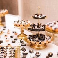 MEETOZ set od 7 stalaka za tortu i pladnjeva za kolače, metalni držač za cupcakes, posuda za serviranje voća i deserta za darivanje djeteta, vjenčanja, rođendane i zabave 4