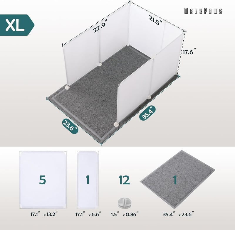 MEEXPAWS Extra Large macskavécé 71x55x45cm fröccsenésgátlóval fehér