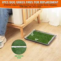 MEEXPAWS Umelý trávnik pre psov 44x34 cm s podnosom – Vnútorná toaleta pre psov do bytu – 2 náhradné trávnaté podložky a 2 absorpčné vložky – Rýchly odtok 8