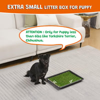 MEEXPAWS Umelý trávnik pre psov 44x34 cm s podnosom – Vnútorná toaleta pre psov do bytu – 2 náhradné trávnaté podložky a 2 absorpčné vložky – Rýchly odtok 7
