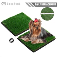 MEEXPAWS Umelý trávnik pre psov 44x34 cm s podnosom – Vnútorná toaleta pre psov do bytu – 2 náhradné trávnaté podložky a 2 absorpčné vložky – Rýchly odtok 9
