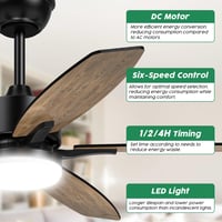 Mefine 106cm Mennyezeti Ventilátor Világítással, Távirányító, Fa Színű, Állítható Színhőmérséklet és Sebesség 5