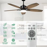 Mefine 106cm Mennyezeti Ventilátor Világítással, Távirányító, Fa Színű, Állítható Színhőmérséklet és Sebesség 2