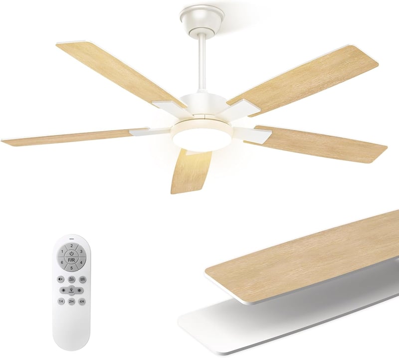 Mefine 132 cm Kétoldalas Mennyezeti Ventilátor Lámpával és Távirányítóval