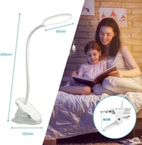 Mefine Olvasólámpa Csiptetős 20 LED Érintéses Szabályozás 3 Fényerő 3 Színhőmérséklet USB Tölthető Hajlékony Nyak Asztali Ágylámpa 6