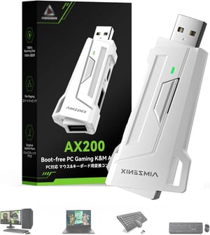 Adaptor tastatură și mouse Megadream AX200 pentru PC, 1000Hz - alb