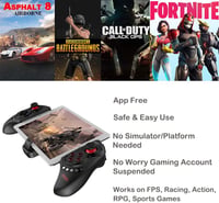 Megadream Bluetooth Játékvezérlő Android Telefonokhoz és Tabletekhez - Vezeték Nélküli Kontroller PUBG, Fortnite Játékokhoz, 10" Tartóval, F - FOR iOS 7
