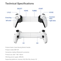 Megadream Wireless Gamepad iPhone iPad Android Tablet Switch PS4 PC Fehér - White 7
