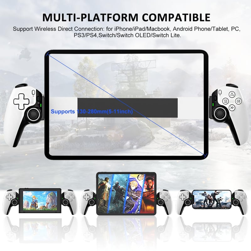 Megadream Wireless Gamepad iPhone iPad Android Tablet Switch PS4 PC Fehér - White